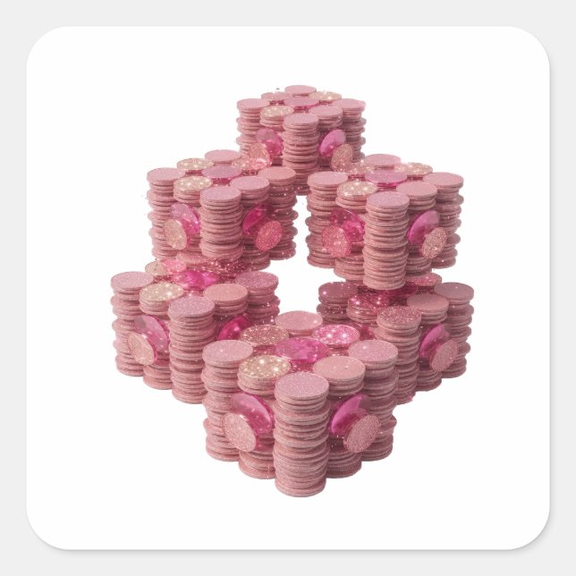 Autocollant cadeau PINK COINS argent Signature (Devant)