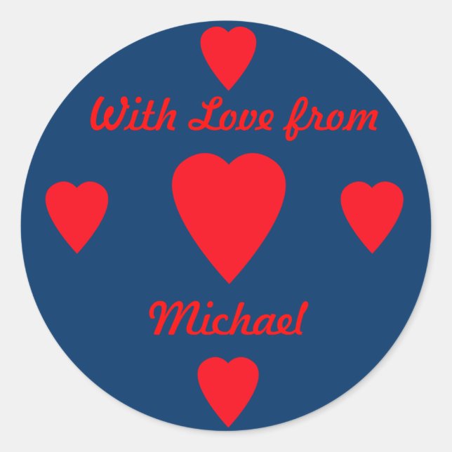 Autocollant cadeau Red Hearts (Devant)