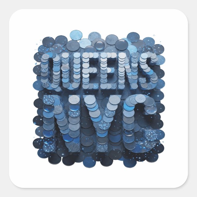 Autocollant Cadeau Reines NYC Crisp Bleu (Devant)