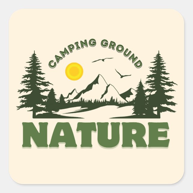 Autocollant Camping / Plein air gras | faites une  (Devant)
