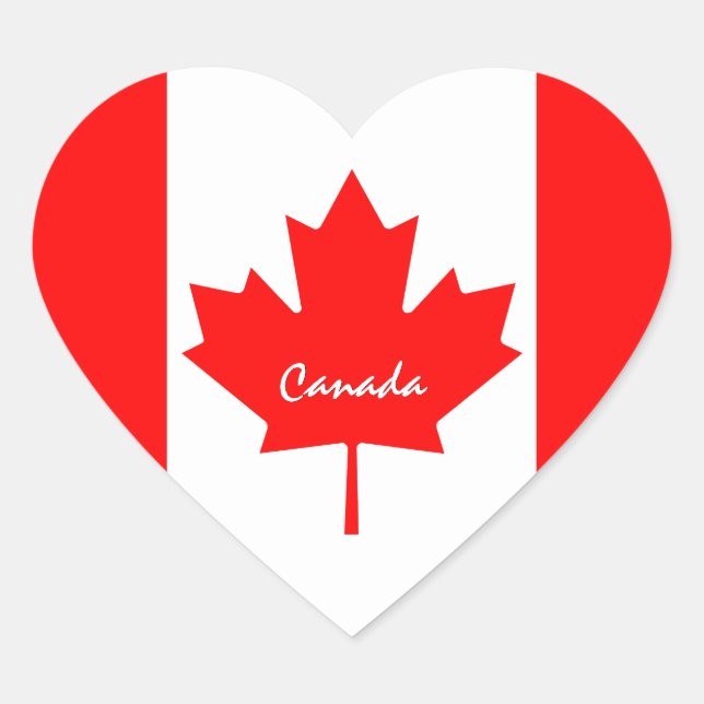 Autocollant Canada, Cœur, Drapeau canadien patriot (Devant)