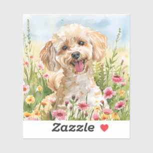 Autocollant Caniche – Conception Aquarelle