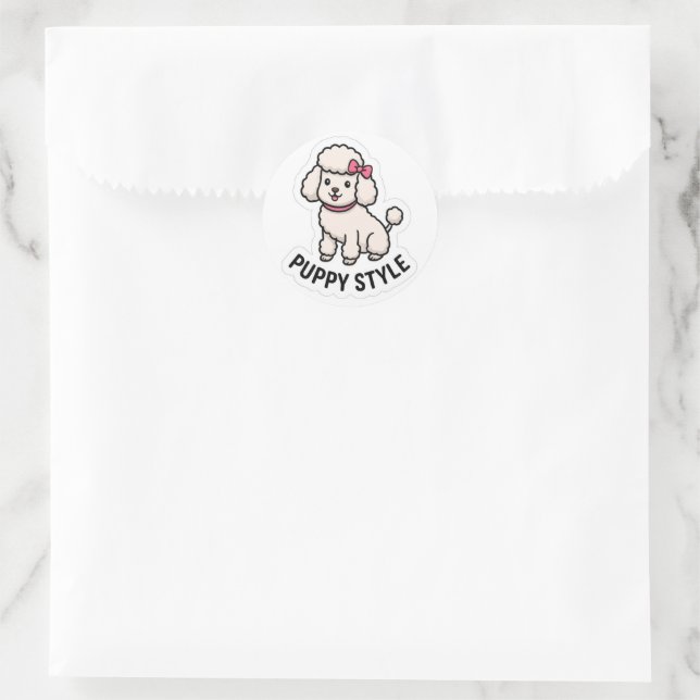 Autocollant Caniche Mignon de Style Chiot – Amateu (Sac)