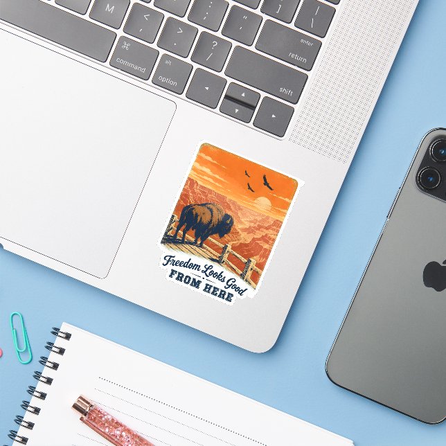 Autocollant Canyon Freedom Looks Good (Ordinateur portable avec iPhone)