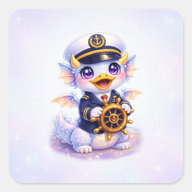 Autocollant Capitaine Canard Dragon Mignon (Devant)