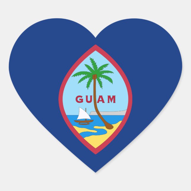 Autocollant cardiaque de Guam, Drapeau patriotique (Devant)