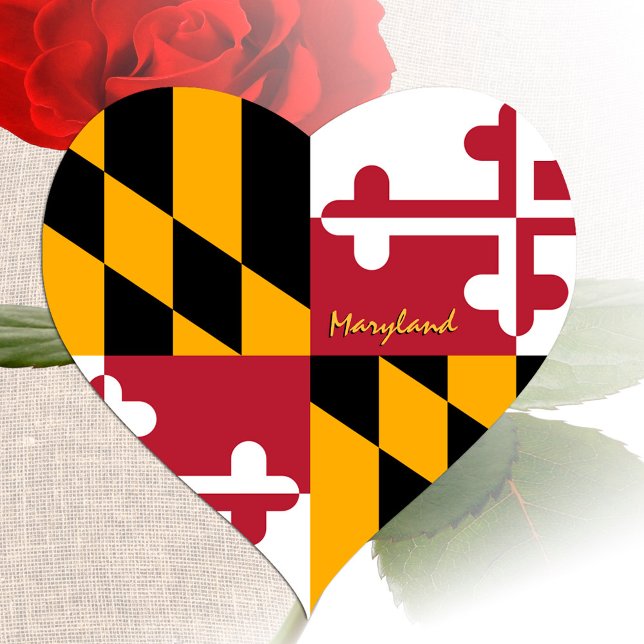 Autocollant cardiaque du Maryland, Drapeau patriot (Créateur téléchargé)