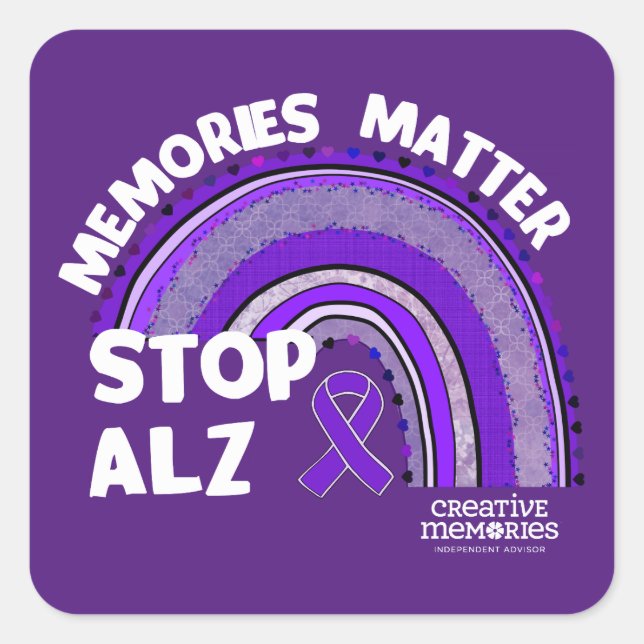 Autocollant carré Alzheimer's Association Longest  (Devant)