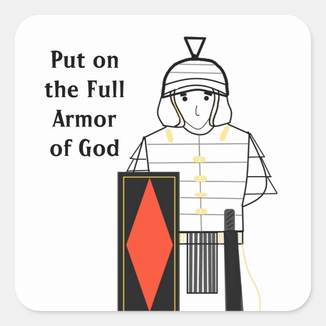 Autocollant carré Armure de Dieu (Devant)