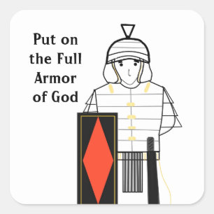 Autocollant carré Armure de Dieu