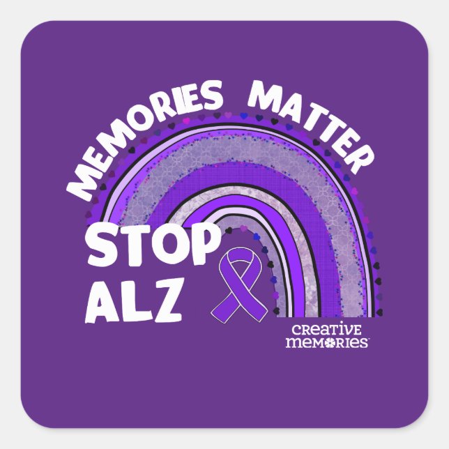 Autocollant carré Association Alzheimer Longest Da (Devant)