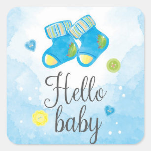 autocollant carré baby shower