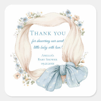 Autocollant carré Baby Shower Silly Goose