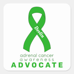 Autocollant Carré blanc pour avocat du cancer surr