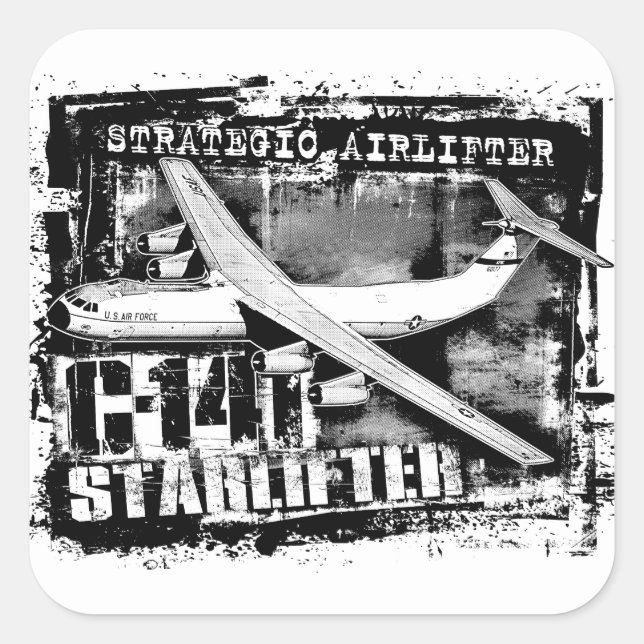 Autocollant carré C-141 Starlifter (Devant)