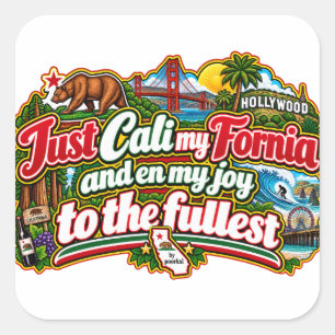 autocollant carré Californie