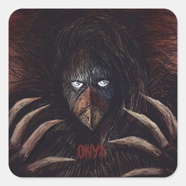 Autocollant Carré classique Onyx (Devant)