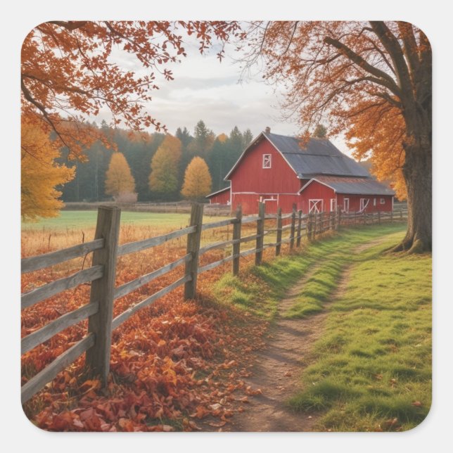 Autocollant Carré d'automne (Devant)