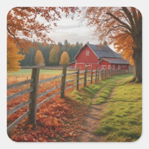 Autocollant Carré d'automne