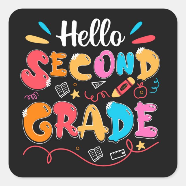 Autocollant Carré de 2e année (Devant)