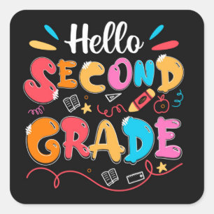 Autocollant Carré de 2e année