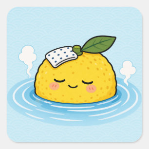 Autocollant carré de bain relaxant au yuzu