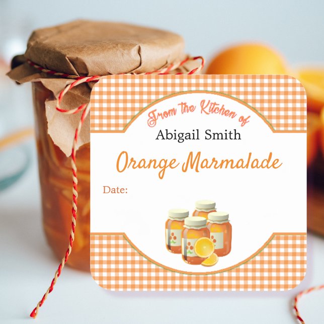 Autocollant carré de canning de cuisine agrume ora (Créateur téléchargé)