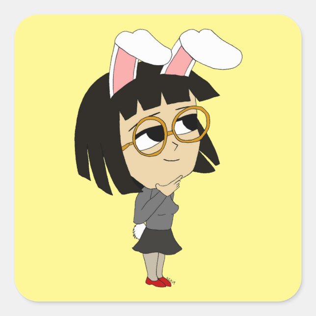 autocollant carré de chibi bunnygirl (Devant)