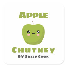 Autocollant carré de chutney d'Apple