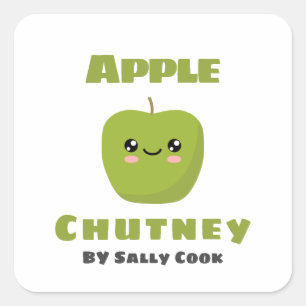 Autocollant carré de chutney d'Apple