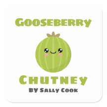 Autocollant carré de chutney de gooseberry