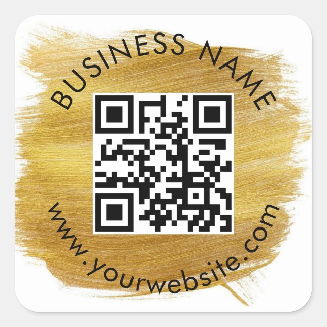 Autocollant Carré de code QR personnalisé (Devant)