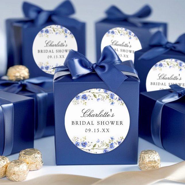 Autocollant carré de Fête de Mariage Floral Aquare (Créateur téléchargé)