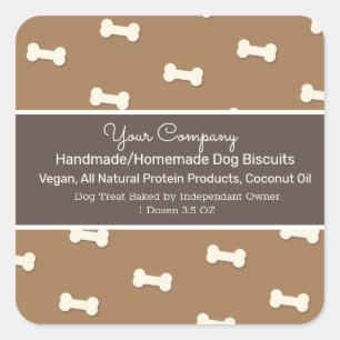 Autocollant carré de friandise maison pour chien