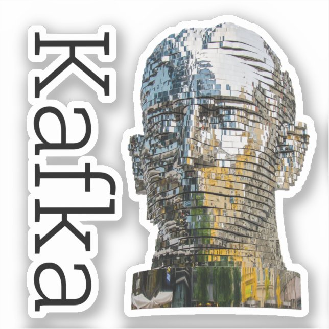 Autocollant carré de la tête de Kafka (Recto)