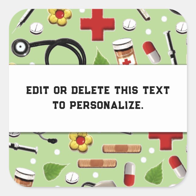 Autocollant Carré de l'école de soins infirmiers (Devant)