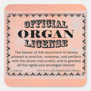 Autocollant Carré de licence d'organe