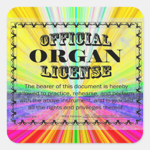 Autocollant Carré de licence d'organe