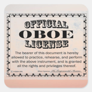 Autocollant Carré de licence Oboe