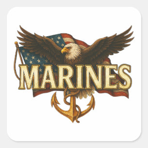 Autocollant carré de l'U.S. Marine