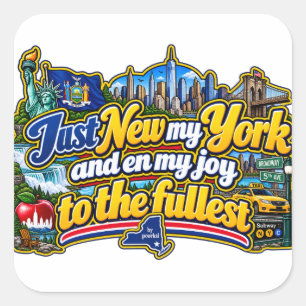 autocollant carré de New York