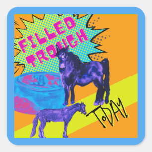 autocollant carré de style comique rempli