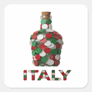 Autocollant carré décolable argent ITALIE