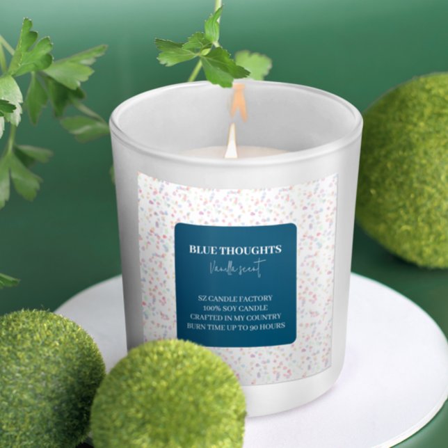Autocollant Carré d'Étiquette de Bougie Décorative (Créateur téléchargé)