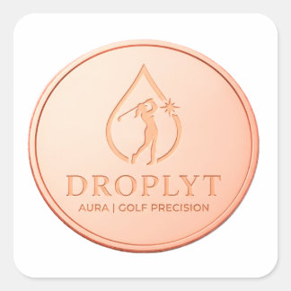 Autocollant carré du logo Droplyt Golf Aura