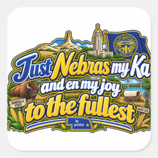 autocollant carré du Nebraska