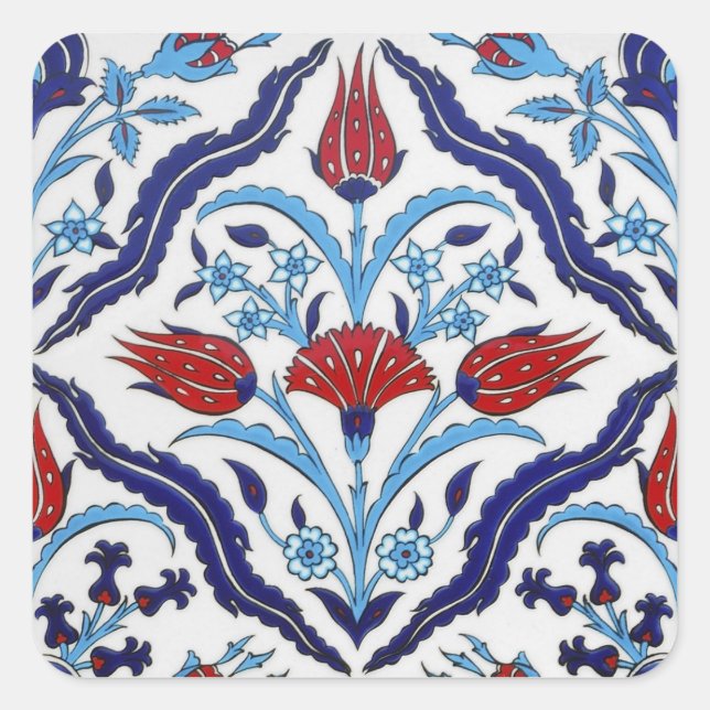 Autocollant carré en tuile turque (Devant)