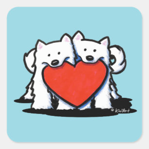 Autocollant Carré Eskimo Heartfeel Duo américain