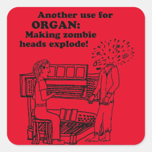 Autocollant Carré explosé Zombie Organ