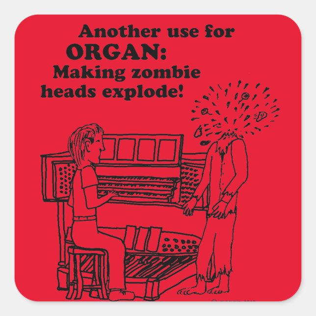 Autocollant Carré explosé Zombie Organ (Devant)